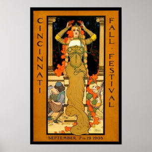 1903年秋のフェスティバル ビンテージ広告 ポスター