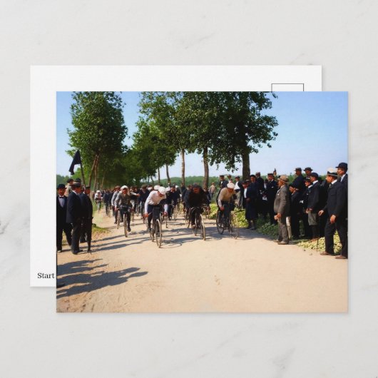 1903年頃のフランス初のツアーの開始カラー ポストカード (正面/裏面)