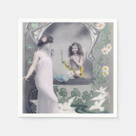 1904アールヌーボーバレンタイン スタンダードカクテルナプキン