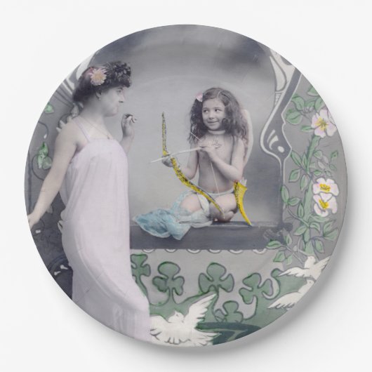 1904アールヌーボーバレンタイン ペーパープレート (正面)