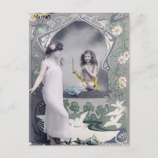 1904アールヌーボーバレンタイン ポストカード (正面)