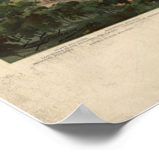 1904セントルイスMOワールドフェアパノラママップ ポスター (角)