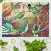 1904ハミングバードプリント キッチンタオル (折り畳み)