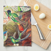 1904ハミングバードプリント キッチンタオル (四つ折り)