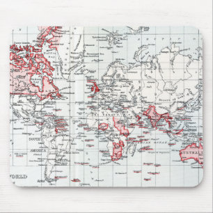 1904年にイギリスの所有物を示す世界地図 マウスパッド