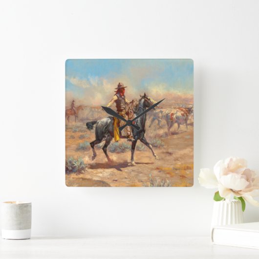 1904年にチャールズ・マリオン・ラッセルによってアルカリを通じて スクエア壁時計 (ホーム)