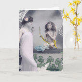 1904年のアール・ヌーヴォー風バレンタインカード カード (黄色い花)