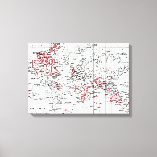 1904年のイギリス領を示す世界地図 キャンバスプリント (正面)