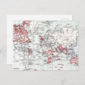 1904年のイギリス領を示す世界地図 ポストカード (正面/裏面)