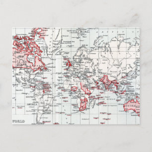 1904年のイギリス領を示す世界地図 ポストカード
