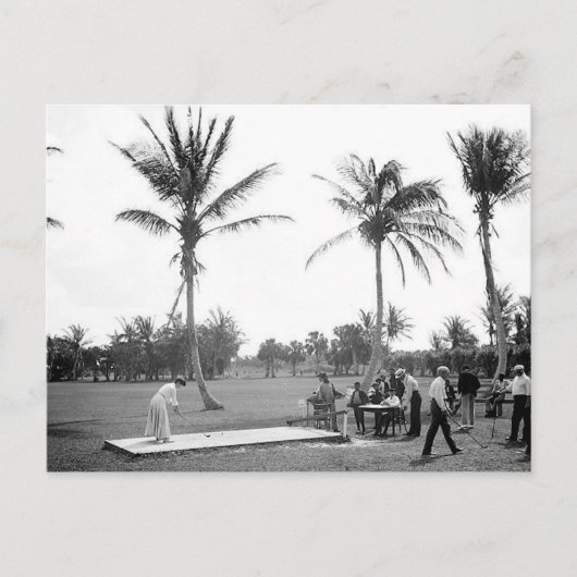 1904年のゴルフをするPalm Beach Fl。 郵便はがき ポストカード (正面)