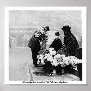 1904年イギリス英国ピカデリー・ロンドン花屋 ポスター