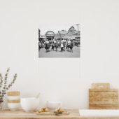 1904年コニー島のポニー・ライダー。ヴィンテージ写真 ポスター (キッチン)