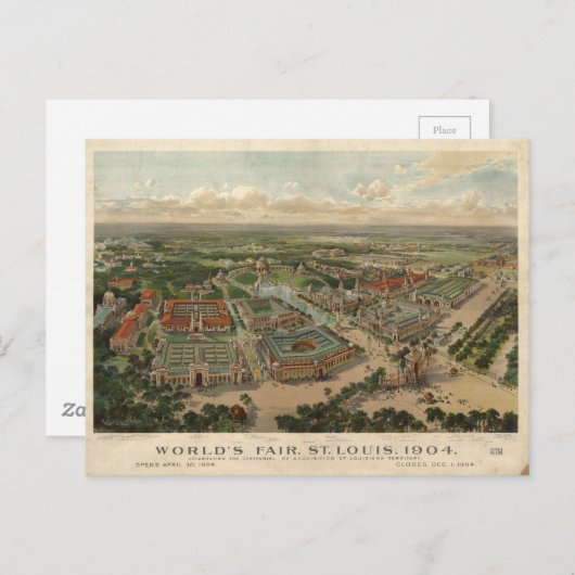 1904年セントルイス万国博覧会 ポストカード (正面/裏面)