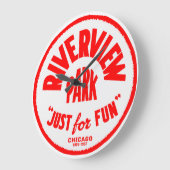 1904-1967年シカゴのリバービューアミューズメントパーク ラージ壁時計 (傾斜)