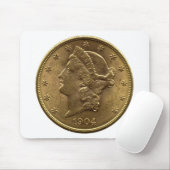 1904 20ドルの硬貨の前部(頭部)または$20お金 マウスパッド (マウス)