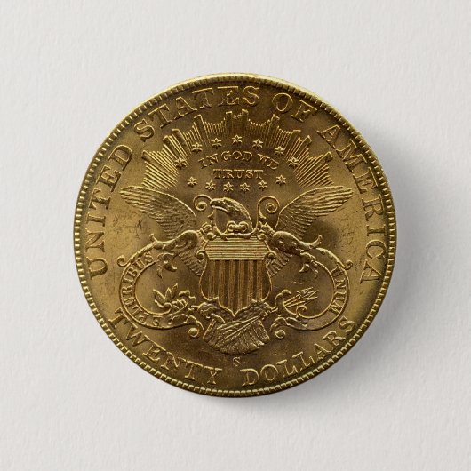 1904 20ドルの硬貨、背部(尾)または$20 缶バッジ (正面)