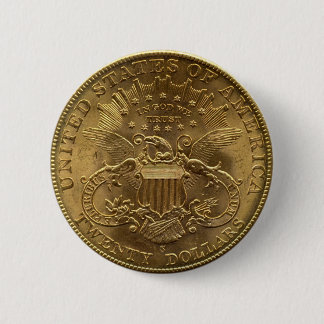1904 20ドルの硬貨、背部(尾)または$20 缶バッジ