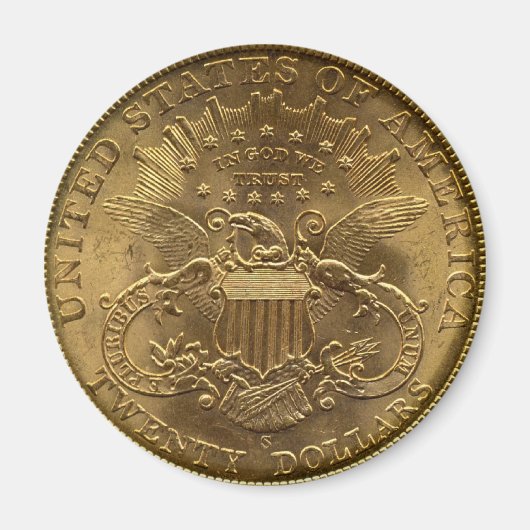 1904 Twenty Dollar Coin, back (tail)または$20 マグネット (正面)