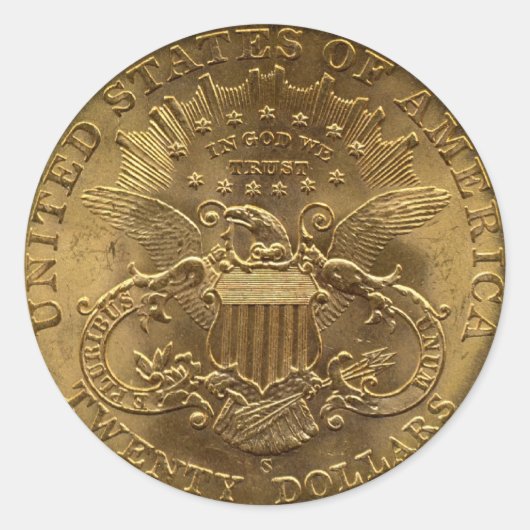 1904 Twenty Dollar Coin, back (tail)または$20 ラウンドシール (正面)