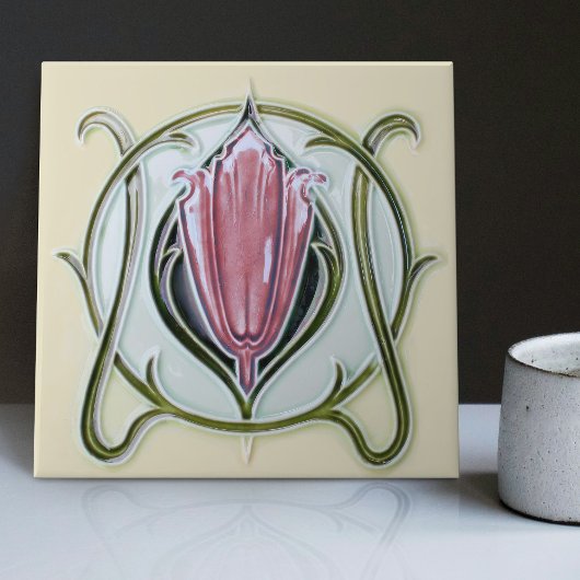 1905アールヌーボーギボンズ英国フローラ タイル