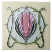 1905アールヌーボーギボンズ英国フローラ タイル (正面)