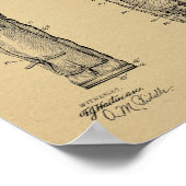 1905ゴルフクラブキャディバッグデザインパテントアートプリント ポスター (角)