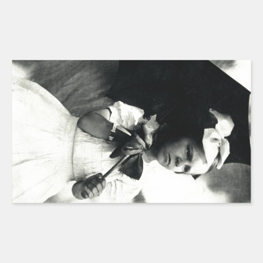 1905タフ小さな女の子 長方形シール (正面)