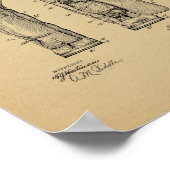 1905ヴィンテージゴルフキャディバッグパテントアートプリント ポスター (角)