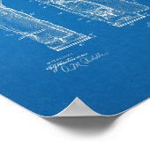 1905ヴィンテージゴルフバッグ特許青写真アートプリント ポスター (角)