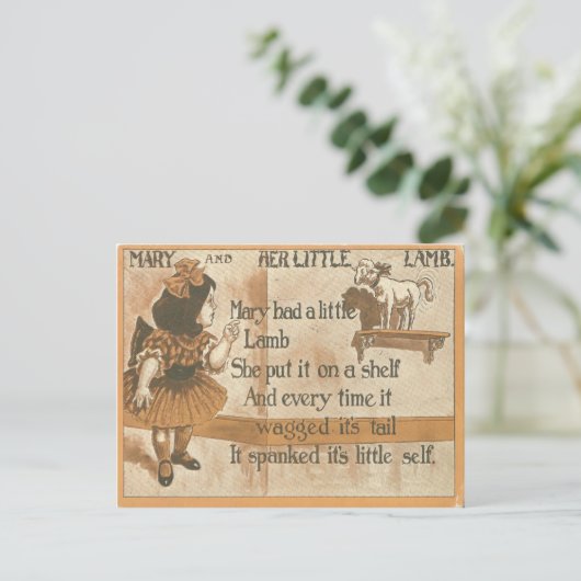 1905ヴィンテージメアリーと彼女のラム韻のポストカード ポストカード (スタンド正面)