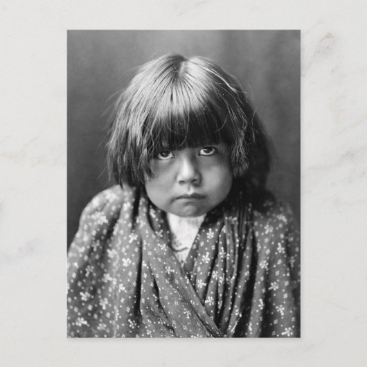 1905年のテワ族の少女 ポストカード (正面)