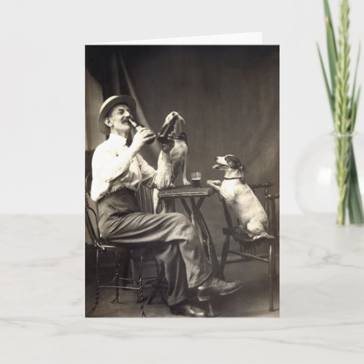 1905年のビール飲む犬 カード (正面)