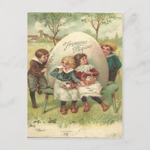 1905年のヴィンテージのJoyouses Paquesイースターの郵便はがき シーズンポストカード