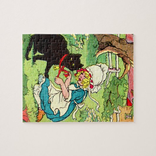 1905年の小さな女の子は黒猫を馬鹿にする ジグソーパズル (横)