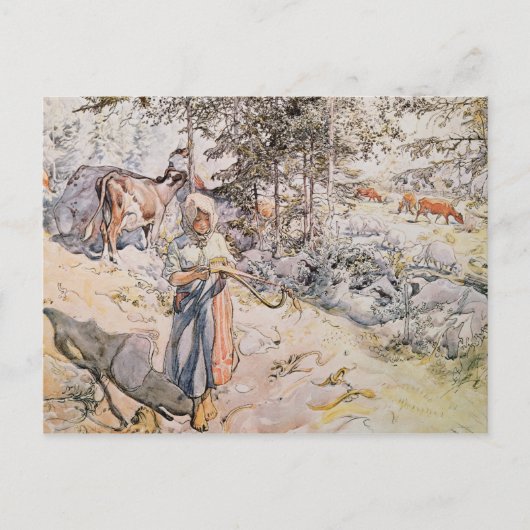 1905年の少女の機織り ポストカード (正面)