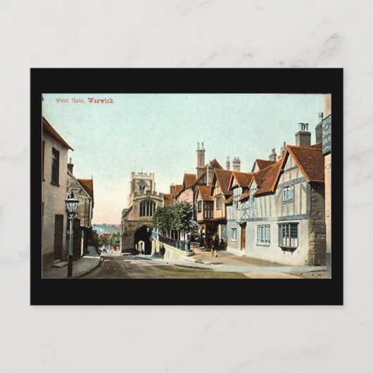 1905年の旧葉書、ワーウィック、西門 ポストカード (正面)