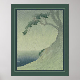 1905年のBertha Lumの日本のプリント「雨」 ポスター