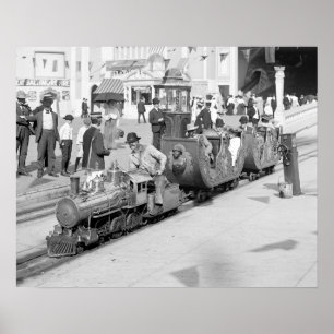 1905年コニー島のミニチュア鉄道。ヴィンテージ ポスター