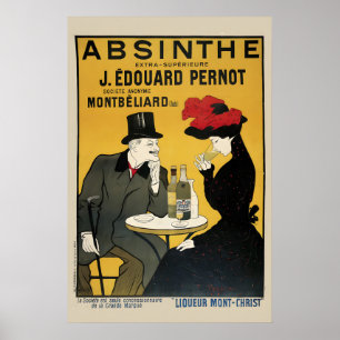 1905 アブサン テーブル ビンテージ アルコール広告 ポスター