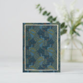 1906ヴィンテージヨーロッパのpeacocks壁紙アート ポストカード (スタンド正面)