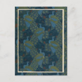 1906ヴィンテージヨーロッパのpeacocks壁紙アート ポストカード (正面)