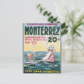 1906年のヴィンテージのMonetrreyのシガー広告 ポストカード (スタンド正面)
