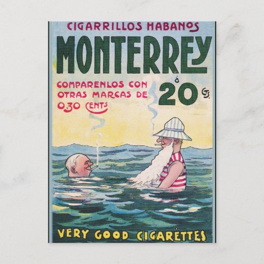 1906年のヴィンテージのMonetrreyのシガー広告 ポストカード (正面)