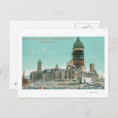 1906年の火災の後、廃墟の市庁舎 ポストカード (正面/裏面)