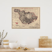 1906年サンフランシスコ火災地図 ポスター (キッチン)