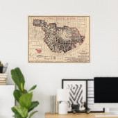 1906年サンフランシスコ火災地図 ポスター (ホームオフィス)