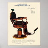 1906年製ビンテージ理容椅子広告 ポスター (正面)