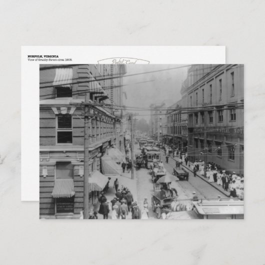 1906年頃のバージニア州ノーフォークのポストカード – Granby St. ポストカード (正面/裏面)
