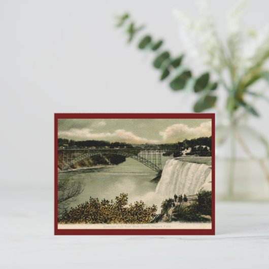 1906年、ゴート島から見るアメリカ滝、ナイアガラ滝 ヴィンテージのポストカードの複製 ポストカード (スタンド正面)